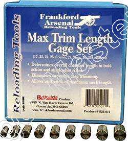 Frankford Arsenal MAX TRIM LENGTH GAGE SET Geweer Kamer Lengte Kaliber